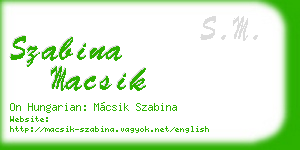 szabina macsik business card