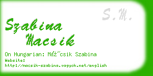 szabina macsik business card
